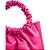 Bolsa Bucket Lança Perfume Couro com Pregas Rosa Feminino - Imagem 4
