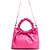 Bolsa Bucket Lança Perfume Couro com Pregas Rosa Feminino - Imagem 3