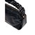 Bolsa Crossbody Lança Perfume Couro Alça Franzida Preto Feminino - Imagem 5