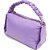 Bolsa Crossbody Lança Perfume Couro Alça Franzida Roxo Feminino - Imagem 3