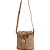 Bolsa Bucket Couro Lança Perfume Embossed Coração Bege Feminino - Imagem 1