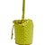 Bolsa Bucket Couro Lança Perfume Embossed Coração Amarelo Feminino - Imagem 3