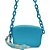 Bolsa Shoulder Lança Perfume Injetada Alça Corrente Azul Feminino - Imagem 4