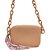 Bolsa Shoulder Lança Perfume Injetada Alça Corrente Bege Feminino - Imagem 5