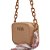 Bolsa Shoulder Lança Perfume Injetada Alça Corrente Bege Feminino - Imagem 2