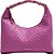Bolsa Hobo Bag Couro Lança Perfume Embossed Coração Rosa Feminino - Imagem 1