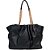 Bolsa Tote Lança Perfume Couro com Pregas Preto Feminino - Imagem 3