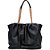 Bolsa Tote Lança Perfume Couro com Pregas Preto Feminino - Imagem 1