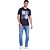 Camiseta Aramis Folha Quadros Marinho Masculino - Imagem 4