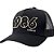 Boné Trucker Colcci Aba Curva Laser Virna Snapback Preto - Imagem 1