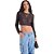 Blusa Cropped Myft Com Bordado AV23 Preto Feminino - Imagem 3