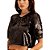 Camiseta Cropped Lança Perfume De Paetê AV23 Preto Feminino - Imagem 1