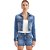Jaqueta Jeans Lança Perfume Trucker Ombro AI23 Azul Feminino - Imagem 1