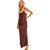 Vestido Super Midi Lança Perfume Slip VE24 Marrom Feminino - Imagem 3