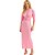 Vestido Super Midi Lança Perfume Torção VE24 Rosa Feminino - Imagem 1