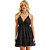 Vestido Curto Lança Perfume Alça VE24 Preto Feminino - Imagem 1