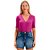 Blusa Canelado Lança Perfume Decote V OU24 Rosa Feminino - Imagem 3