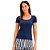 Blusa Canelada Lança Perfume Basic Pr25 Marinho Feminino - Imagem 1