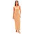 Vestido Canelado Lança Perfume Cut Off Pr25 Bege Feminino - Imagem 1