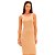 Vestido Canelado Lança Perfume Cut Off Pr25 Bege Feminino - Imagem 3