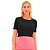 Blusa Canelada Lança Perfume Curta Pr25 Preto Feminino - Imagem 1