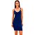 Vestido Canelado Lança Perfume Curto Pr25 Marinho Feminino - Imagem 1
