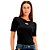 Blusa Canelada Lança Perfume Manga Pr25 Preto Feminino - Imagem 1