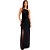 Vestido Lança Perfume Longo Frente Única Pr25 Preto Feminino - Imagem 1