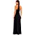 Vestido Lança Perfume Longo Frente Única Pr25 Preto Feminino - Imagem 2