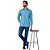 Camisa Jeans Dudalina Lisa Milano Ve25 Azul Claro Masculino - Imagem 4