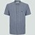 Camisa Slim Dudalina Slub Listrada Ve25 Azul Médio Masculino - Imagem 1