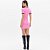 Vestido Curto Lança Perfume Canelado Ou25 Rosa Feminino - Imagem 2