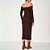 Vestido Midi Colcci Ombro a Ombro Ou25 Marrom Feminino - Imagem 2