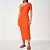 Vestido Midi Colcci Canelado Ombro Ou25 Laranja Feminino - Imagem 1