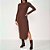 Vestido Midi Colcci Canelado Ou25 Marrom Feminino - Imagem 1