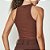 Regata Canelado Colcci Slim Basic Ou25 Marrom Feminino - Imagem 2