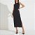 Vestido Midi Forum Canelado Ou25 Preto Feminino - Imagem 1