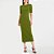 Vestido Midi Forum Canelado Ou25 Verde Feminino - Imagem 1
