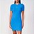 Vestido Canelado Colcci Curto Logo In25 Azul Feminino - Imagem 1