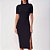 Vestido Canelado Colcci Mid Cut In25 Preto Feminino - Imagem 1