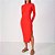Vestido Super Mid Colcci Canelada Cut In25 Vermelho Feminino - Imagem 1