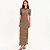 Vestido Super Midi Lança Perfume Friso In25 Marrom Feminino - Imagem 1