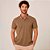 Camisa Polo Dudalina Mouline In25 Bege Masculino - Imagem 1