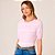 Camiseta Dudalina Listras Lina Pr26 Rosa Claro Feminino - Imagem 3