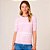 Camiseta Dudalina Listras Lina Pr26 Rosa Claro Feminino - Imagem 1