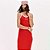 Vestido Super Mid Lança Perfume Friso Pr26 Vermelho Feminino - Imagem 4