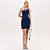 Vestido Canelado Lança Perfume Ombro Pr26 Marinho Feminino - Imagem 1
