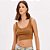 Top Canelado Lança Perfume Cropped Pr26 Marrom Feminino - Imagem 1