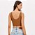 Top Canelado Lança Perfume Cropped Pr26 Marrom Feminino - Imagem 2