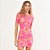 Vestido Curto Colcci Folhas Pr26 Rosa Feminino - Imagem 1